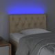 vidaXL Zaglowek do lozka z LED, kremowy, 80x7x78/88 cm, tkanina