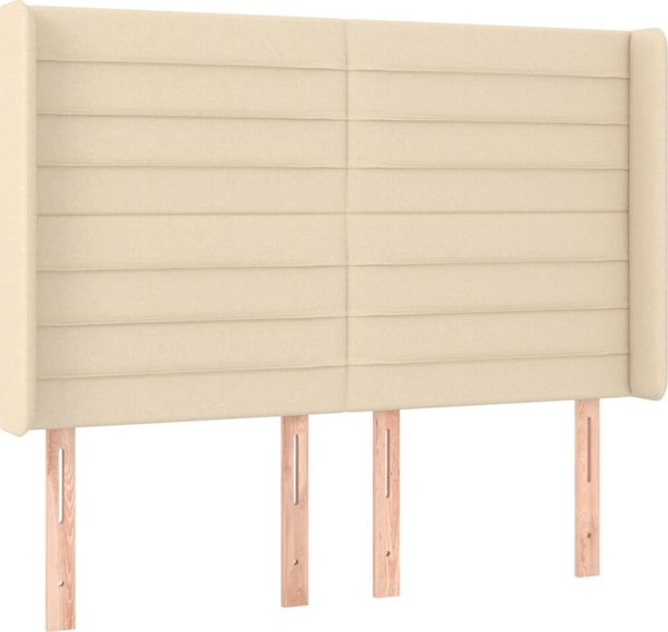 vidaXL Λιτζκο κοντινενταλνε με στρωμα, κρεμ, 140x200 cm, υφασμα