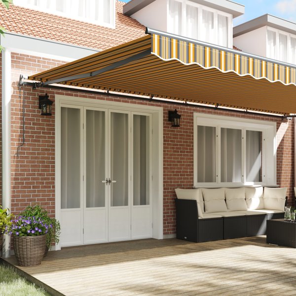 vidaXL Zdalnie sterowana chowana markiza w paski 600x350 cm