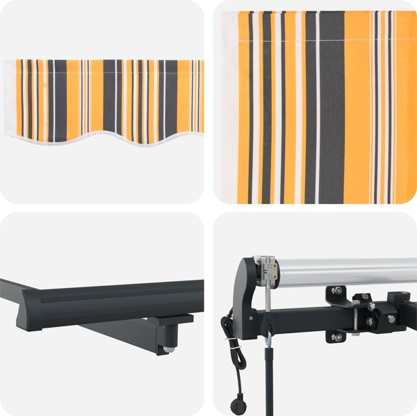 vidaXL Zdalnie sterowana chowana markiza w paski 600x350 cm