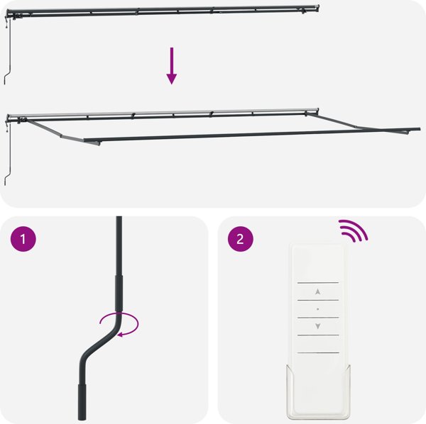 vidaXL Zdalnie sterowana chowana markiza w paski 600x350 cm