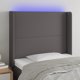 vidaXL Κεφαλάρι κρεβατιού με LED, γκρι, 83x16x118/128 cm, τεχνητό δέρμα
