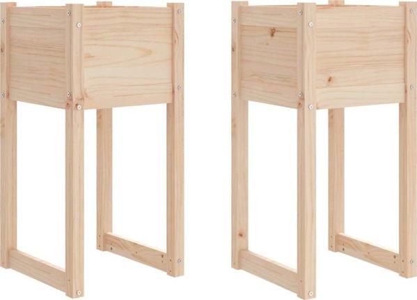 vidaXL vidaXL Donice, 2 szt., 40x40x81 cm, lite drewno sosnowe