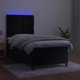 vidaXL Κρεβάτι Continental με στρώμα και LED, μαύρο βελούδο, 100x200 εκ