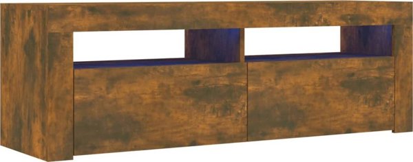 Έπιπλο TV vidaXL με φωτισμό LED, καπνιστή δρυς, 120x35x40 cm