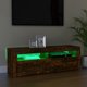 Έπιπλο TV vidaXL με φωτισμό LED, καπνιστή δρυς, 120x35x40 cm