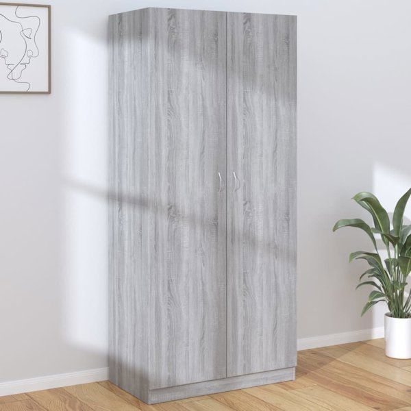vidaXL Ντουλάπα γκρι δρύς Sonoma, 90x52x200 εκ, ξύλινο υλικό