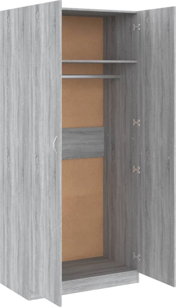 vidaXL Ντουλάπα γκρι δρύς Sonoma, 90x52x200 εκ, ξύλινο υλικό