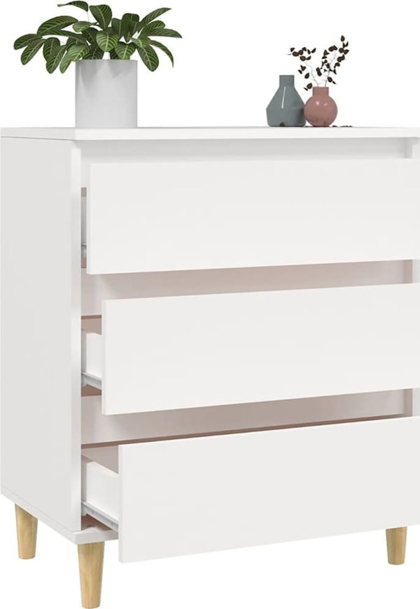 vidaXL Λευκή συρταριέρα 60x35x70 cm από υλικό ξύλου