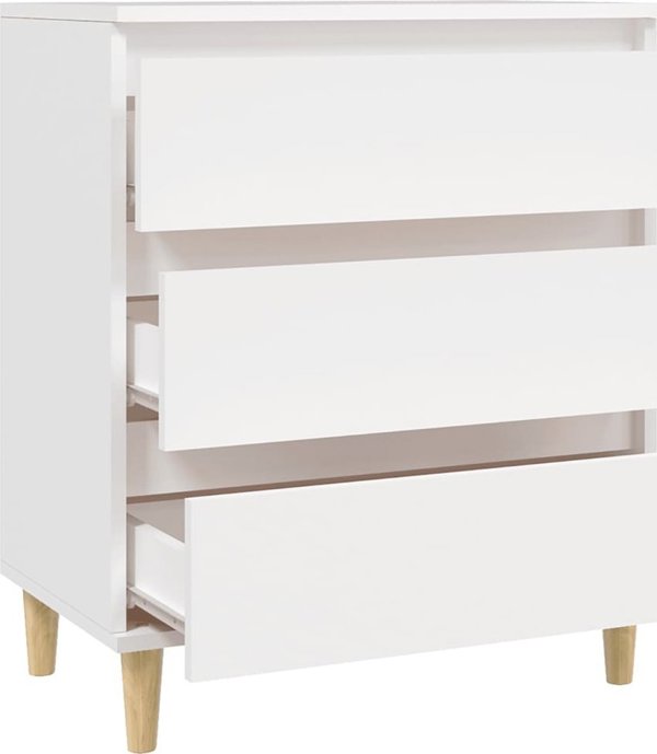 vidaXL Λευκή συρταριέρα 60x35x70 cm από υλικό ξύλου