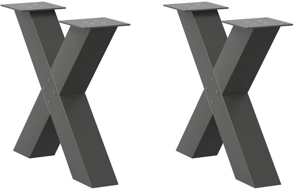 vidaXL Πόδια Τραπεζιού σε Σχήμα X 2 Τεμ. Ανθρακί