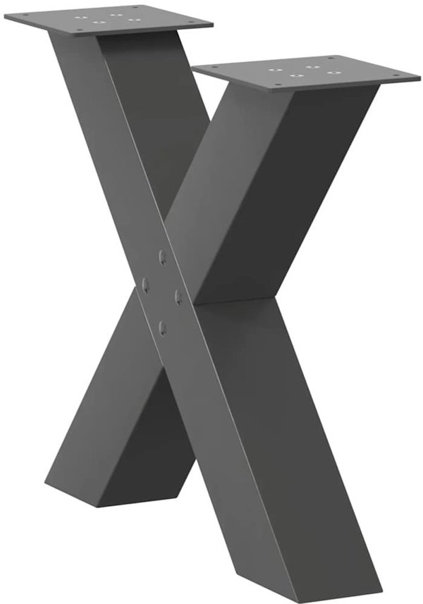 vidaXL Πόδια Τραπεζιού σε Σχήμα X 2 Τεμ. Ανθρακί