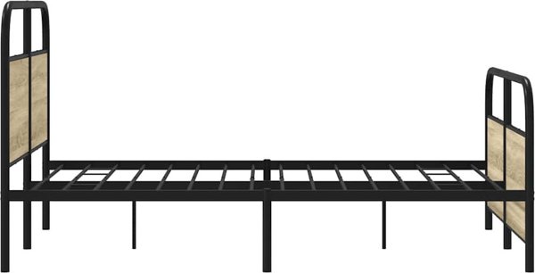 vidaXL Μεταλλικό Πλαίσιο Κρεβατιού, Δρυς Sonoma, 140x200 cm