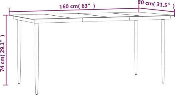 Σετ επίπλων κήπου 7 τεμαχίων, μαύρο, από rattan PVC