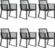 Σετ επίπλων κήπου 7 τεμαχίων, μαύρο, από rattan PVC