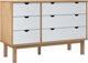 vidaXL Συρταριέρα, καφέ-λευκή, 113,5x39,5x73 cm, μασίφ πεύκο