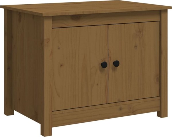 vidaXL Stolik kawowy, miodowy braz, 71x49x55 cm, lite drewno sosnowe