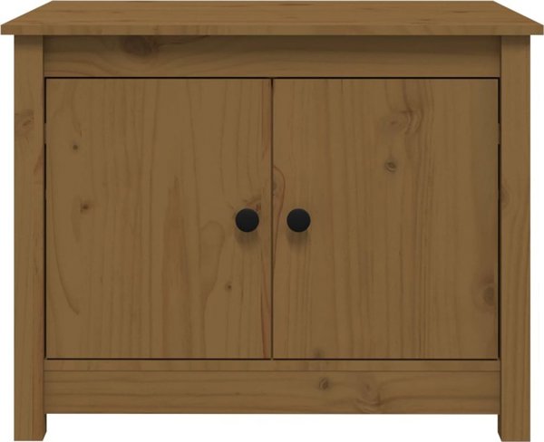 vidaXL Stolik kawowy, miodowy braz, 71x49x55 cm, lite drewno sosnowe