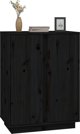 vidaXL Szafka, czarna, 60x35x80 cm, lite drewno sosnowe