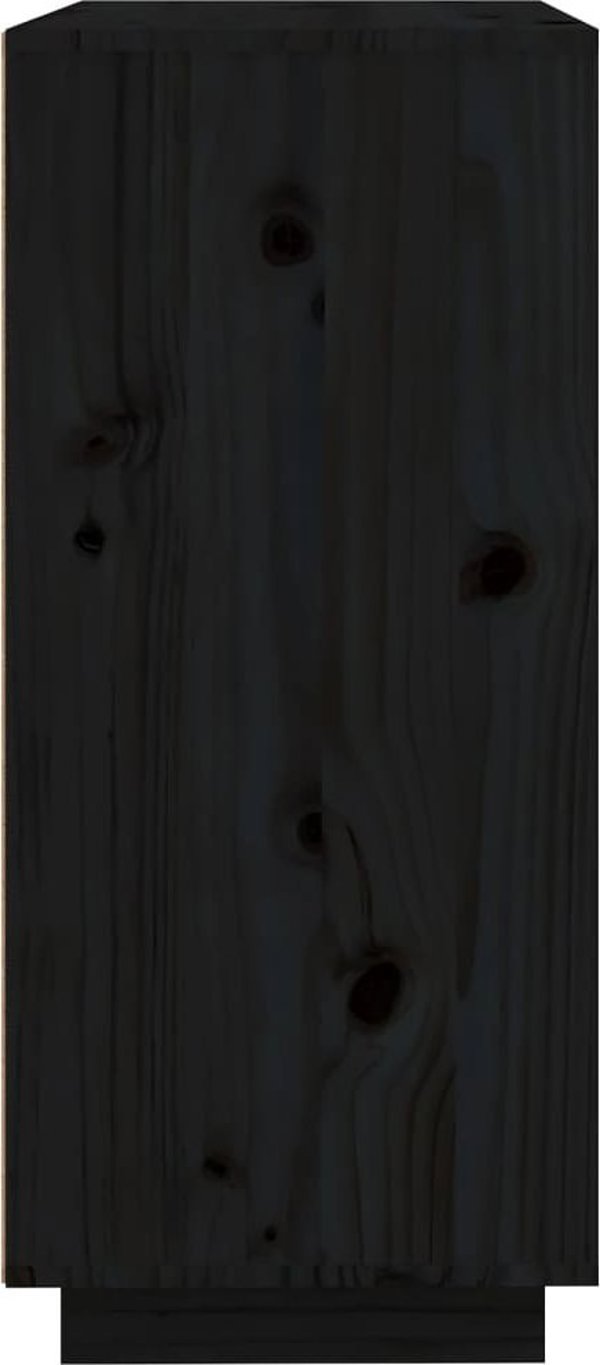 vidaXL Szafka, czarna, 60x35x80 cm, lite drewno sosnowe