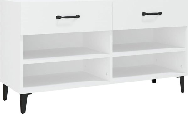 vidaXL Szafka na buty, λευκή, 102x35x55 εκ., συνθετικό ξύλο