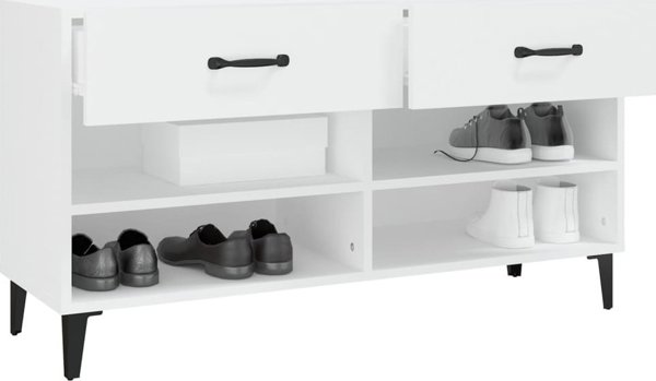 vidaXL Szafka na buty, λευκή, 102x35x55 εκ., συνθετικό ξύλο