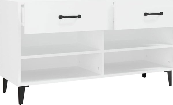 vidaXL Szafka na buty, λευκή, 102x35x55 εκ., συνθετικό ξύλο