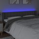 vidaXL Κεφαλάρι κρεβατιού με LED, σκούρο γκρι, 183x16x78/88 cm, ύφασμα