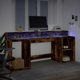 vidaXL Γραφείο με LED φωτισμό καπνισμένη δρυς 200x55x91 cm