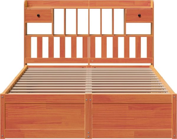 vidaXL Λίκνο κερωμένο καφέ ξύλο πεύκου 140x200 cm χωρίς στρώμα
