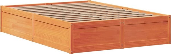 vidaXL Λίκνο κερωμένο καφέ ξύλο πεύκου 140x200 cm χωρίς στρώμα