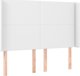 vidaXL Κρεβάτι κοντινένταλ με στρώμα και LED, λευκό δέρμα PU 140x200cm