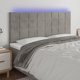 vidaXL Zaglowek do lozka me to LED, jasnoszary, 200x5x118/128 cm, aksamit