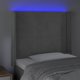 vidaXL Κεφαλάρι κρεβατιού με LED, ανοιχτό γκρι, 83x16x118/128 cm, βελούδο