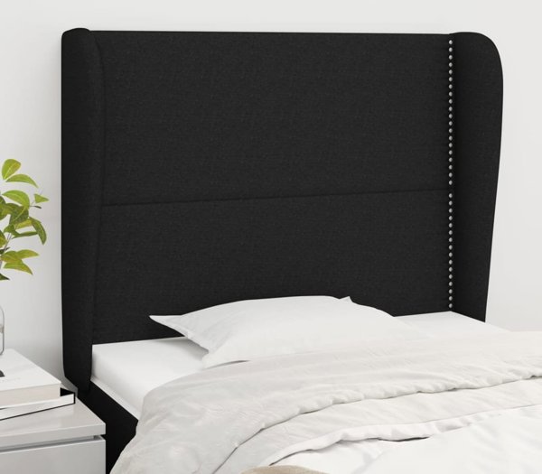 vidaXL Zaglowek uszak, czarny, 83x23x118/128 cm, tkanina