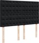 vidaXL Λουτζκο κοντινεντάλ με στρώμα, μαύρο, 140x200 εκ, βελούδο