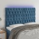 Zaglowek do lozka z LED ciemnoniebieski, 144x7x118/128 cm