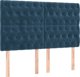 Zaglowek do lozka z LED ciemnoniebieski, 144x7x118/128 cm