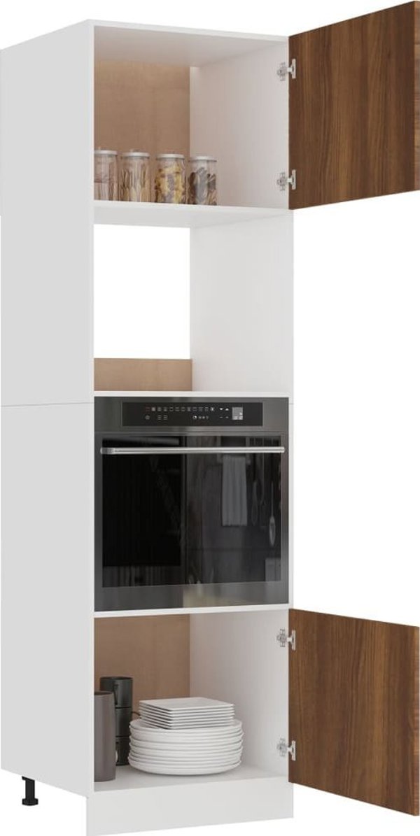 vidaXL Szafka na mikrofalowke brazowy dab 60x57x207 cm