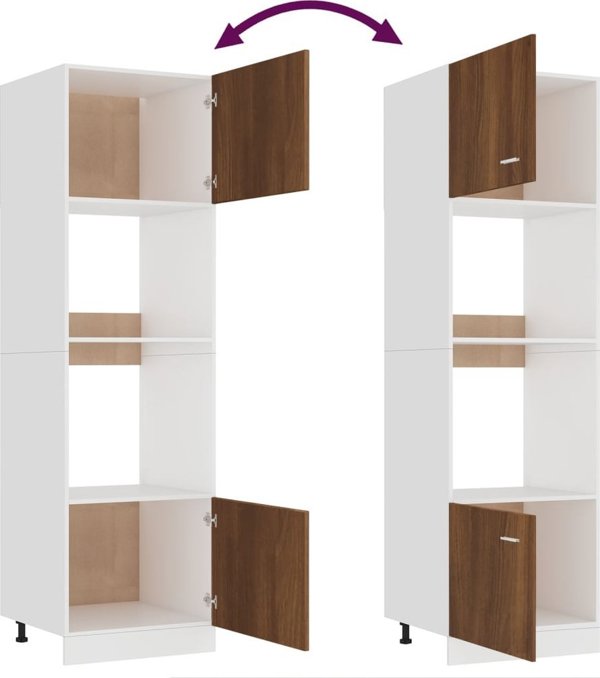 vidaXL Szafka na mikrofalowke brazowy dab 60x57x207 cm