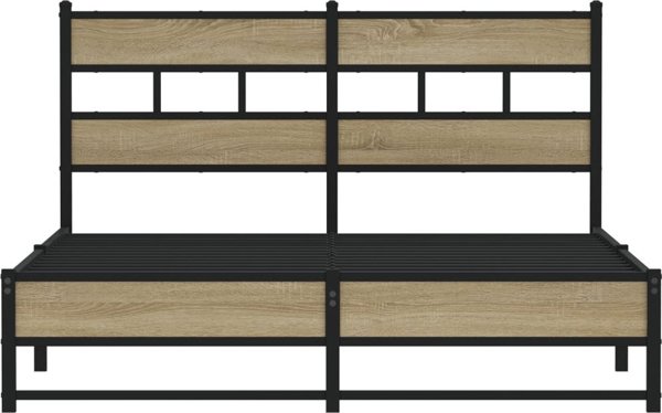 vidaXL Metalowa rama lozka bez materaca dab sonoma 150x200 cm