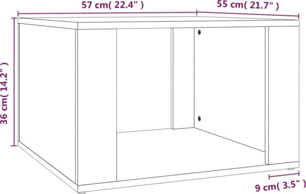 vidaXL Szafka nocna, καφέ δρυς, 57x55x36 cm, κατασκευασμένο από ξύλινο υλικό
