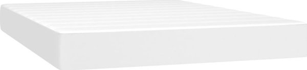 vidaXL Στρώμα με ελατήρια σε τσέπες Λευκό 140x200x20 cm από συνθετικό δέρμα