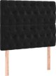 vidaXL Zaglowek do lozka z LED, czarny, 90x7x118/128 cm, aksamit