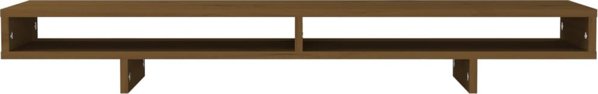 vidaXL Βάση οθόνης, μελιτζανί καφέ, 100x27x14 εκ., από μασίφ πεύκο