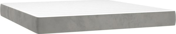 vidaXL Lozko kontynentalne z materacem i LED szare 160x200cm aksamit