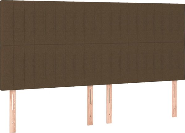 vidaXL Κρεβάτι kontynentalne με στρώμα, καφέ, ύφασμα, 160x200 εκ.