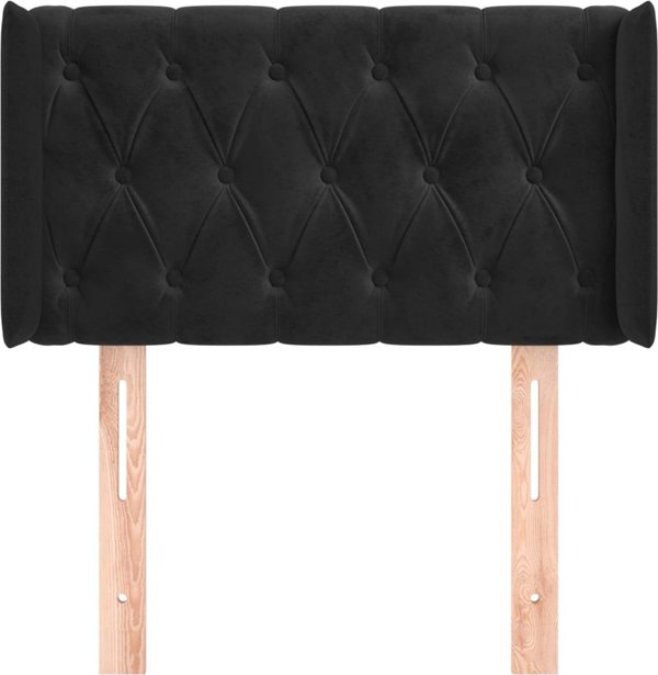 vidaXL Κεφαλάρι ουσάκ 83x16x78/88 cm, βελούδο, μαύρο