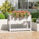 vidaXL Donica z polka biala 111,5x54x81 cm lite drewno sosnowe
