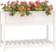 vidaXL Donica z polka biala 111,5x54x81 cm lite drewno sosnowe